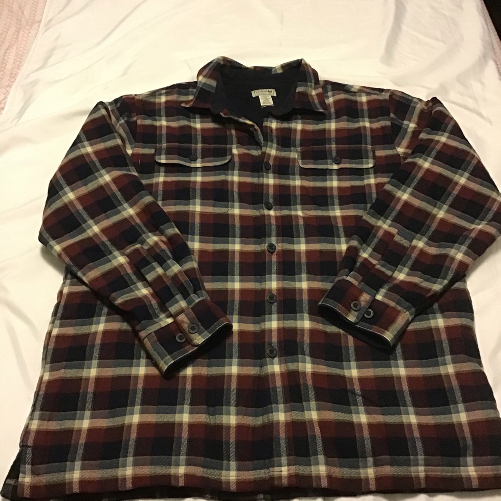 L.L. Bean fleece Lined Flannel Teddy Flannel - Picture 5 of 8